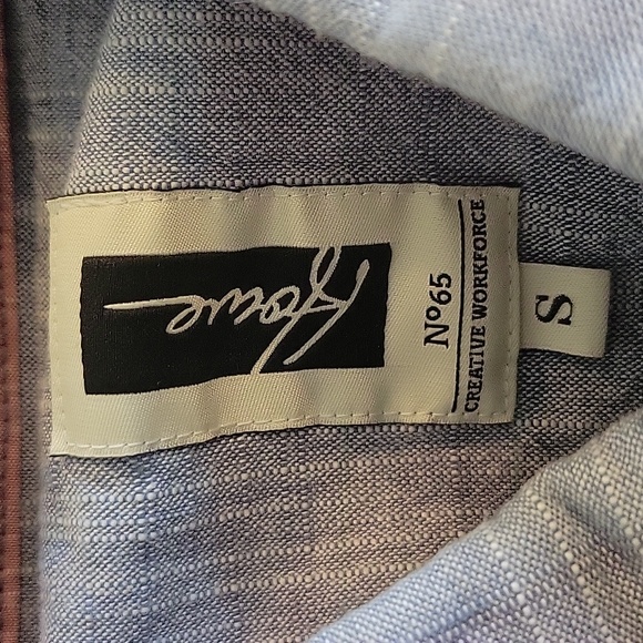 HOWE button down shirt short sleeved shades of blue striped. NWOT - Picture 2 of 6